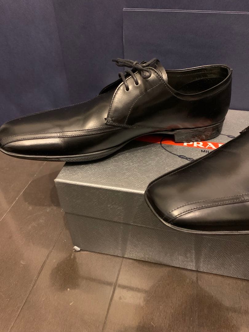 PRADA メンズ レザーシューズ 黒 7 新品 箱付 プラダ