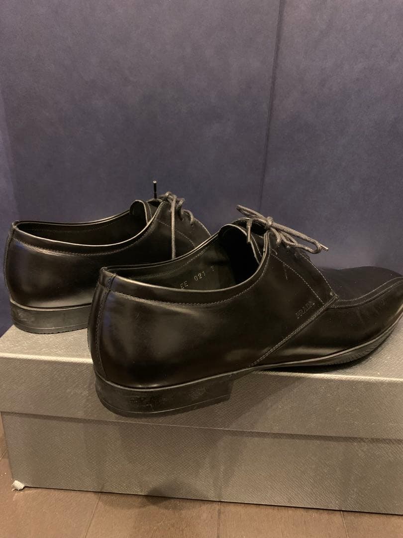 PRADA メンズ レザーシューズ 黒 7 新品 箱付 プラダ