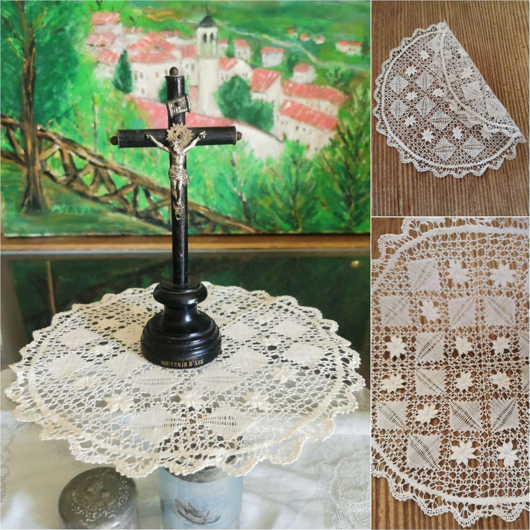 アンティーク イタリア 繊細で涼やかなリネンレース ボビン編み 立体的