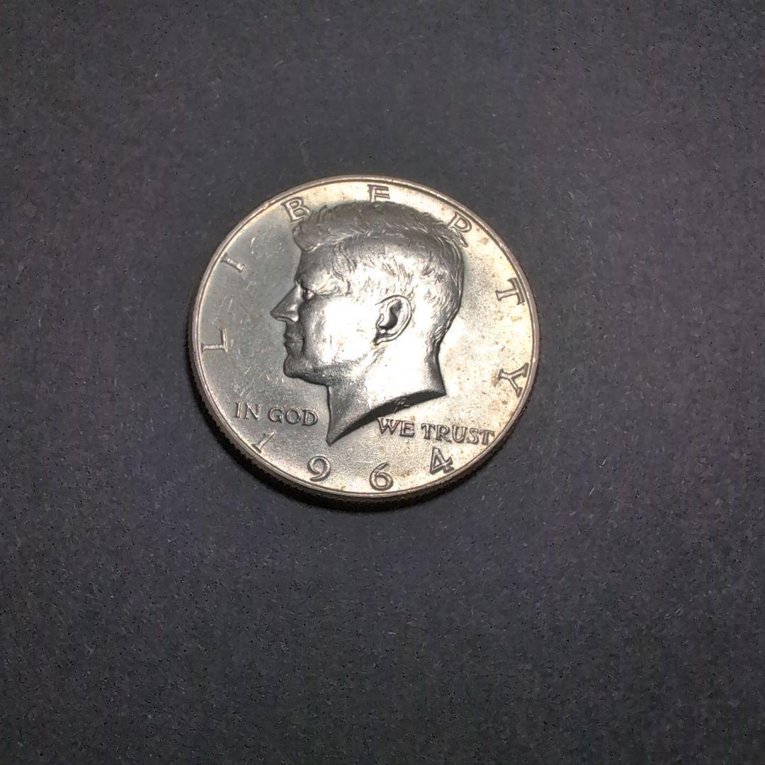 ケネディハーフダラー 銀貨 1964年 本物 - メルカリ