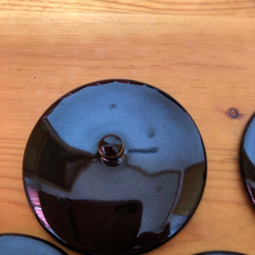 稀少 レア 深川製磁 金彩桜 黒舟型茶托付蓋付き煎茶碗