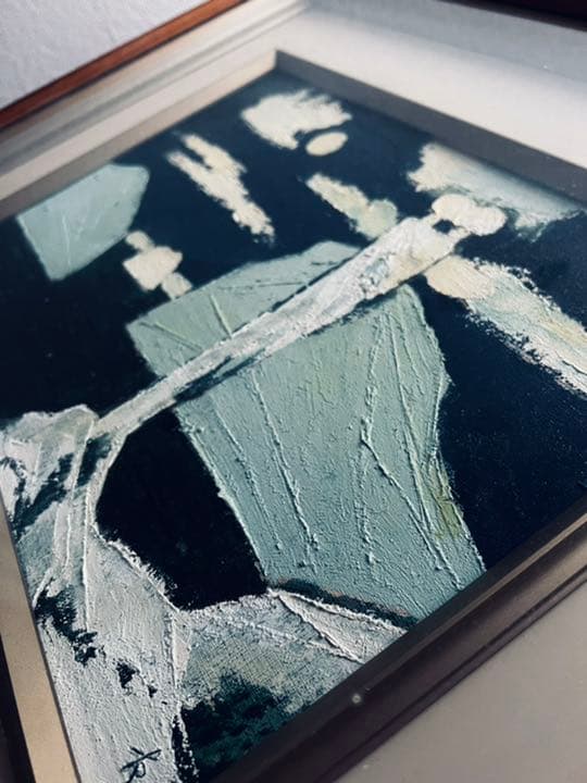 ［入手困難］油絵 国松登　「氷人」