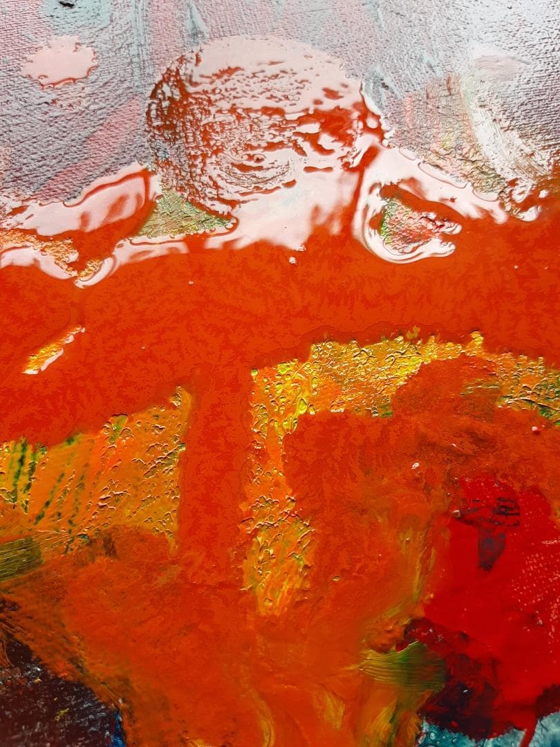 油彩画 / 油絵 / 直筆 / 絵画：潜在意識 (抽象画 / 額縁)