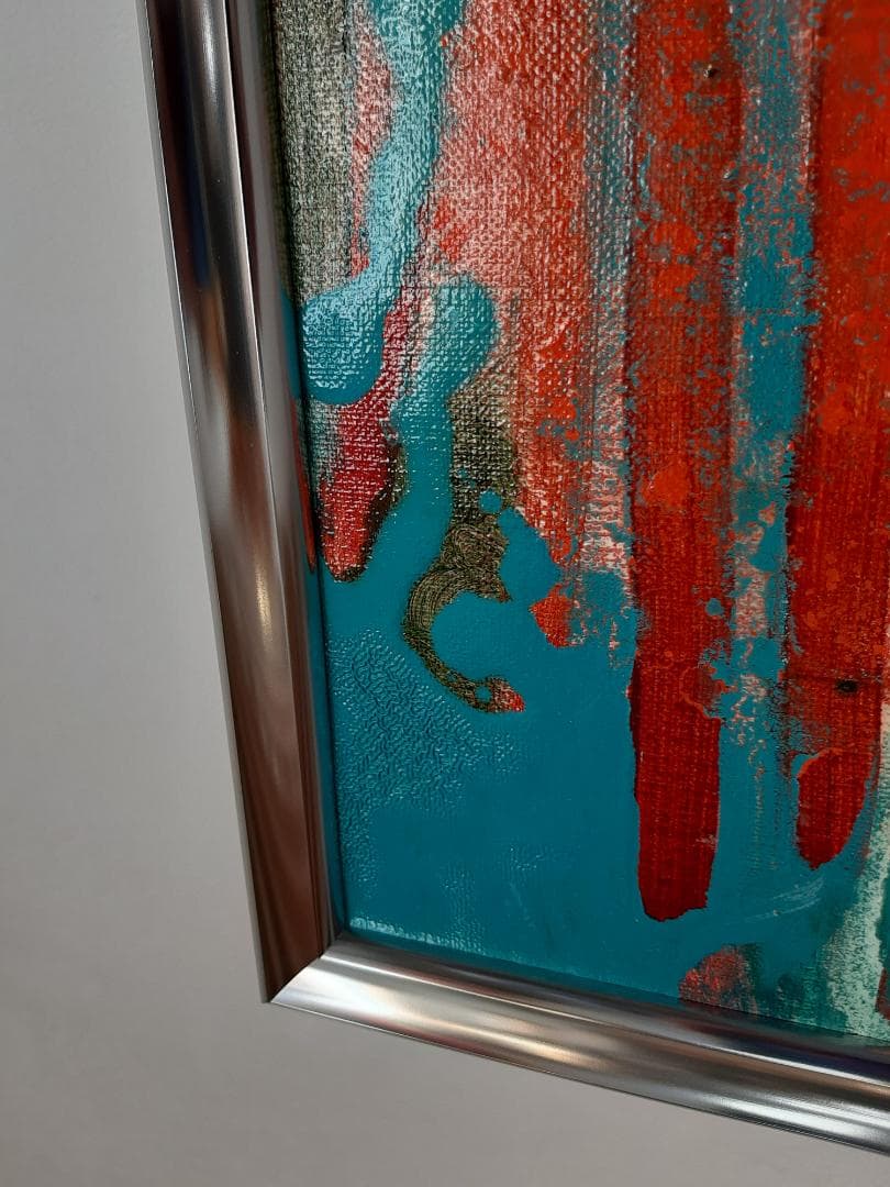 油彩画 / 油絵 / 直筆 / 絵画：潜在意識 (抽象画 / 額縁)