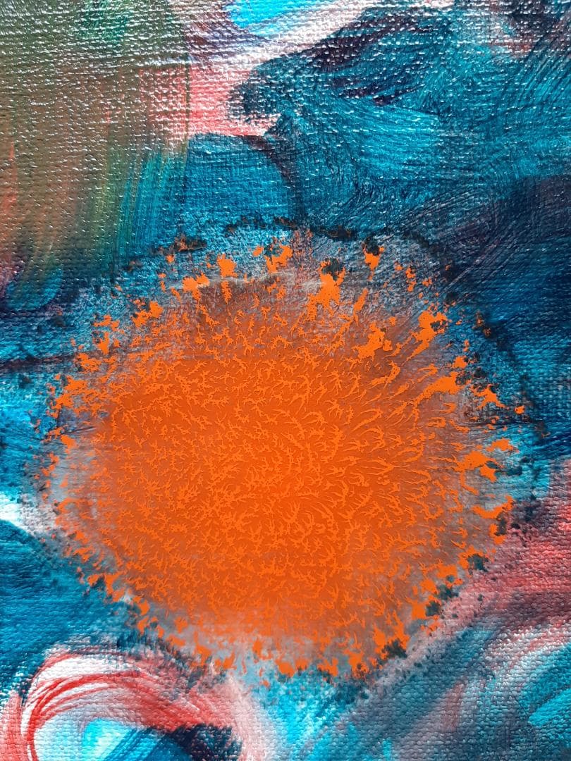 油彩画 / 油絵 / 直筆 / 絵画：潜在意識 (抽象画 / 額縁)