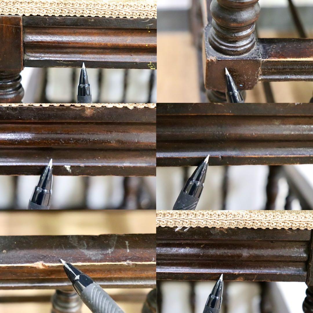 GMHO144○西洋 アンティーク 英国 スツール オットマン ファブリック