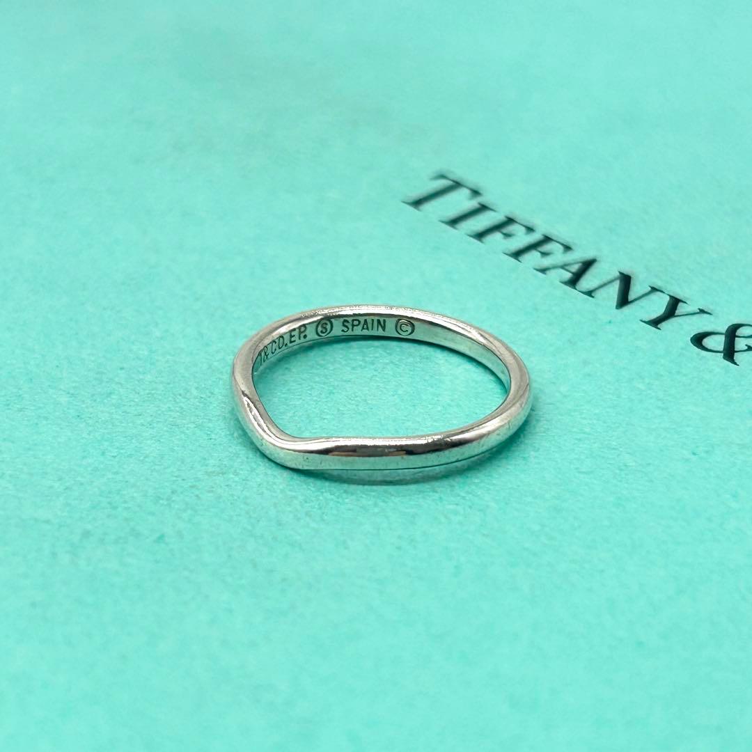 ティファニー　カーブド　バンド　リング　10号　シルバー
