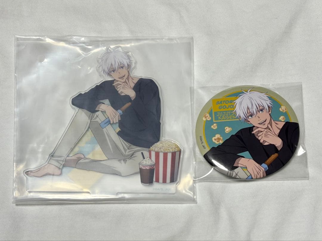 セガラッキーくじ 呪術廻戦 F賞アクリルスタンド・G賞缶バッジ 五条悟