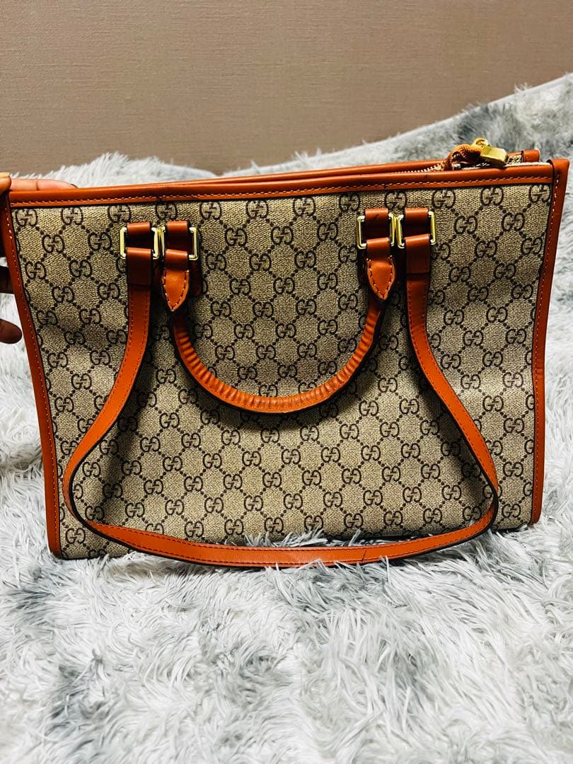 GUCCI トートバッグ ベージュ/ブラウン