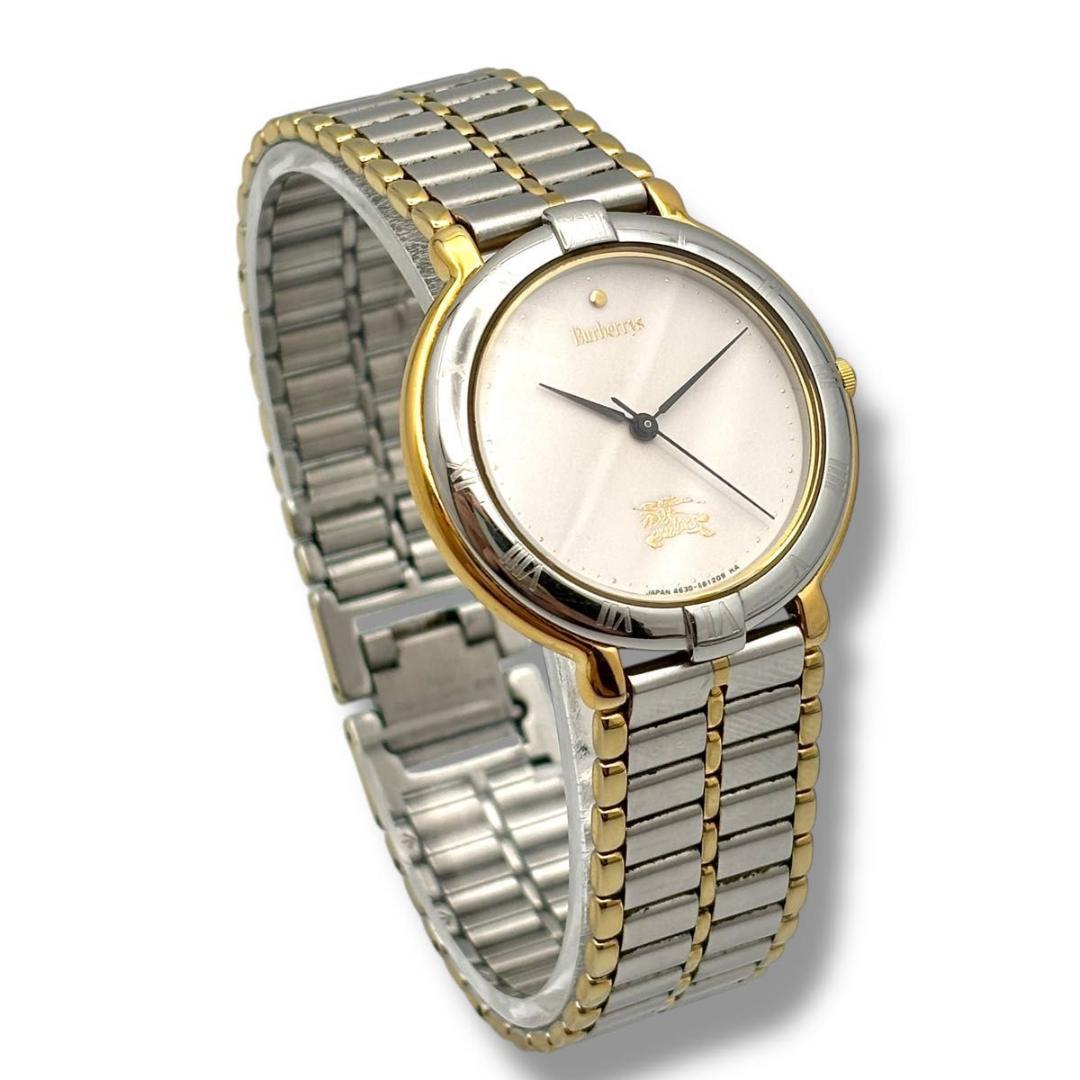 稼働 バーバリー 腕時計 クオーツ メンズ 4630-E60795 コンビ