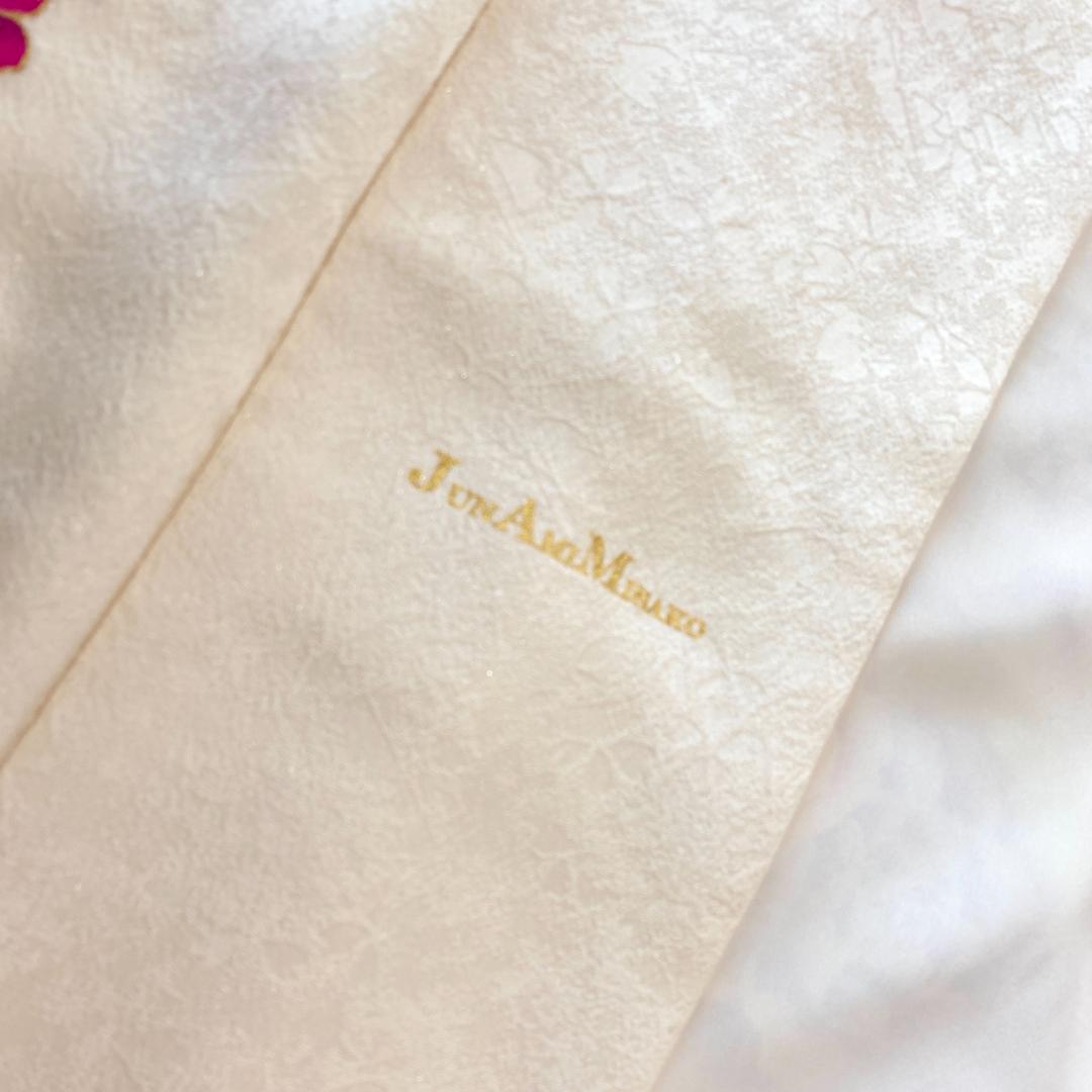 akmx190 正絹 振袖 JunAmiMisako 白色 パールトーン加工9号