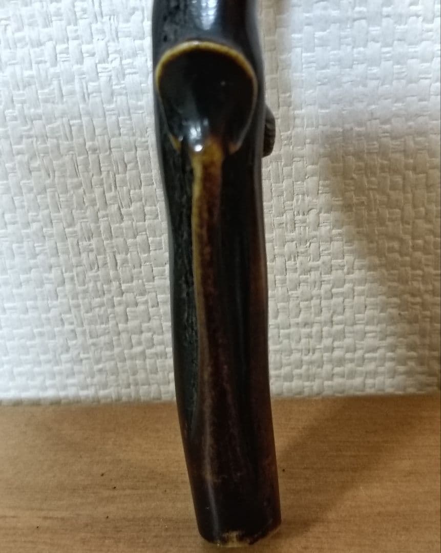 鹿角茸差し根付　古根付　鹿角彫刻根付　時代物　差し根付