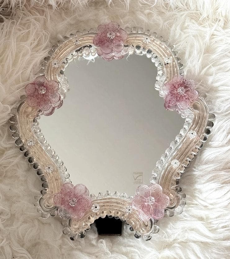 B＞ イタリア ムラーノガラス ベネチアンガラス 壁掛け・スタンドミラー