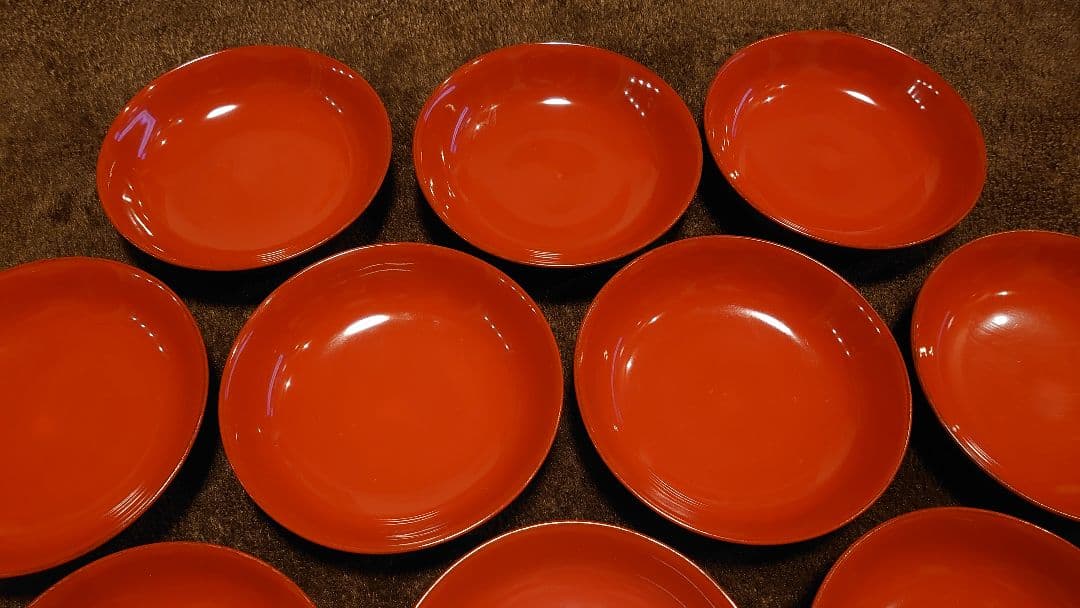 輪島塗　漆器　朱塗　豆皿　菓子皿　蔵出し　１０客