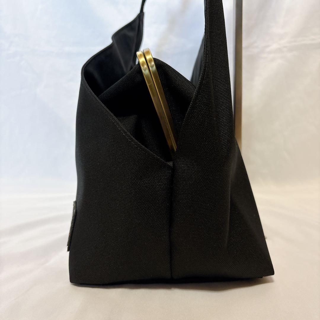 【美品】AYANOKOJI ブラック Sarei がま口 ショルダーバッグ