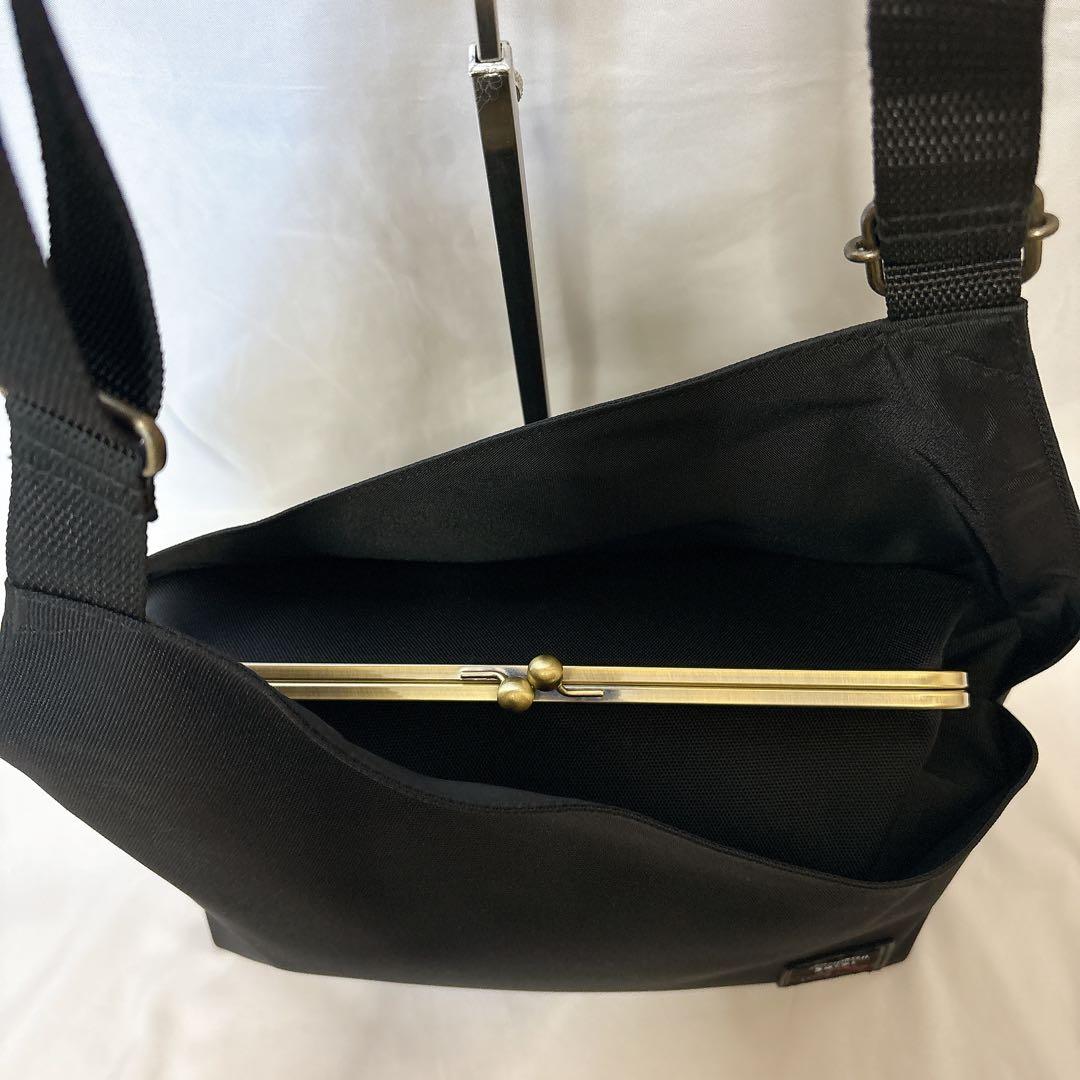 【美品】AYANOKOJI ブラック Sarei がま口 ショルダーバッグ