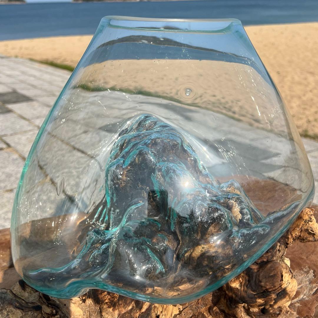 流木ガラス オブジェ超特大H 他4点セット花瓶 金魚鉢 水槽 テラリウム