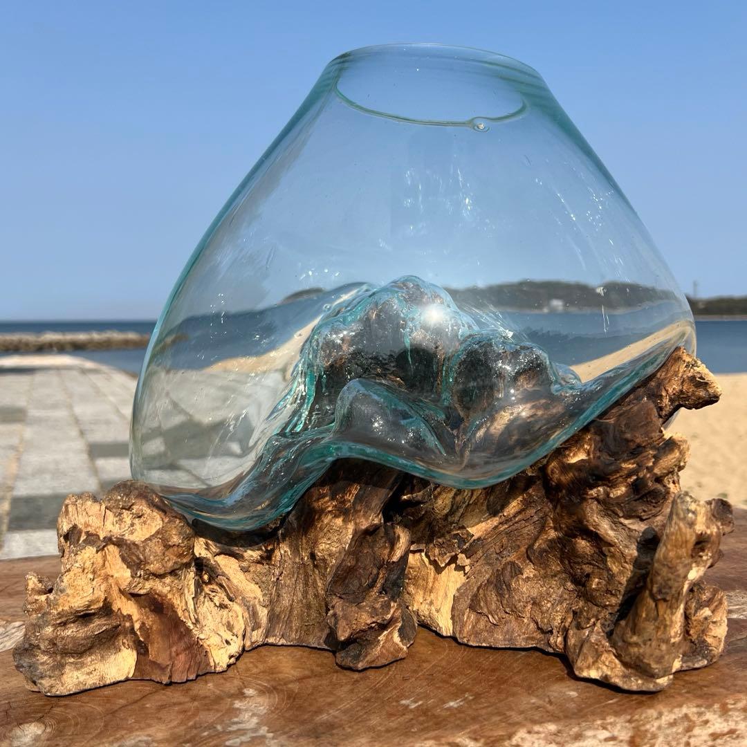 流木ガラス オブジェ超特大H 花瓶 金魚鉢 水槽 テラリウム 観賞魚