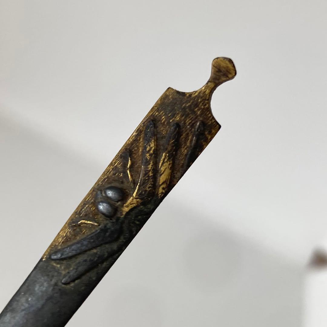 121804 アンティーク金工　刀剣　勝ち虫　蜻蛉　かんざし