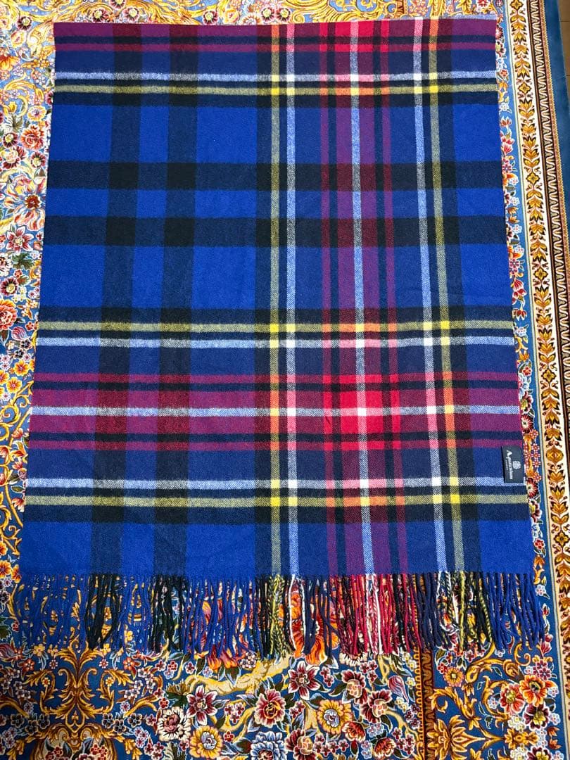 極美品！アクアスキュータム 洗える 大判カシミヤ100%ストール タグ