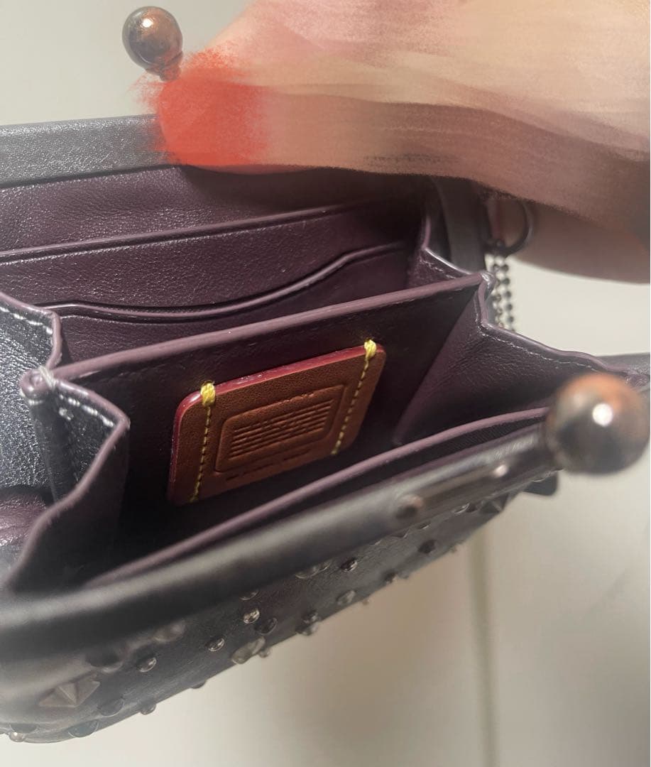 【希少】コーチ パース キスロック 水原希子 スターリべット シルバー