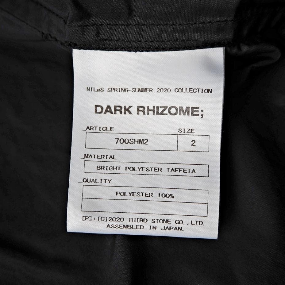 NILøS ニルズ 2020ss タフタ シャツ ジャケット 2 黒 ユリウス