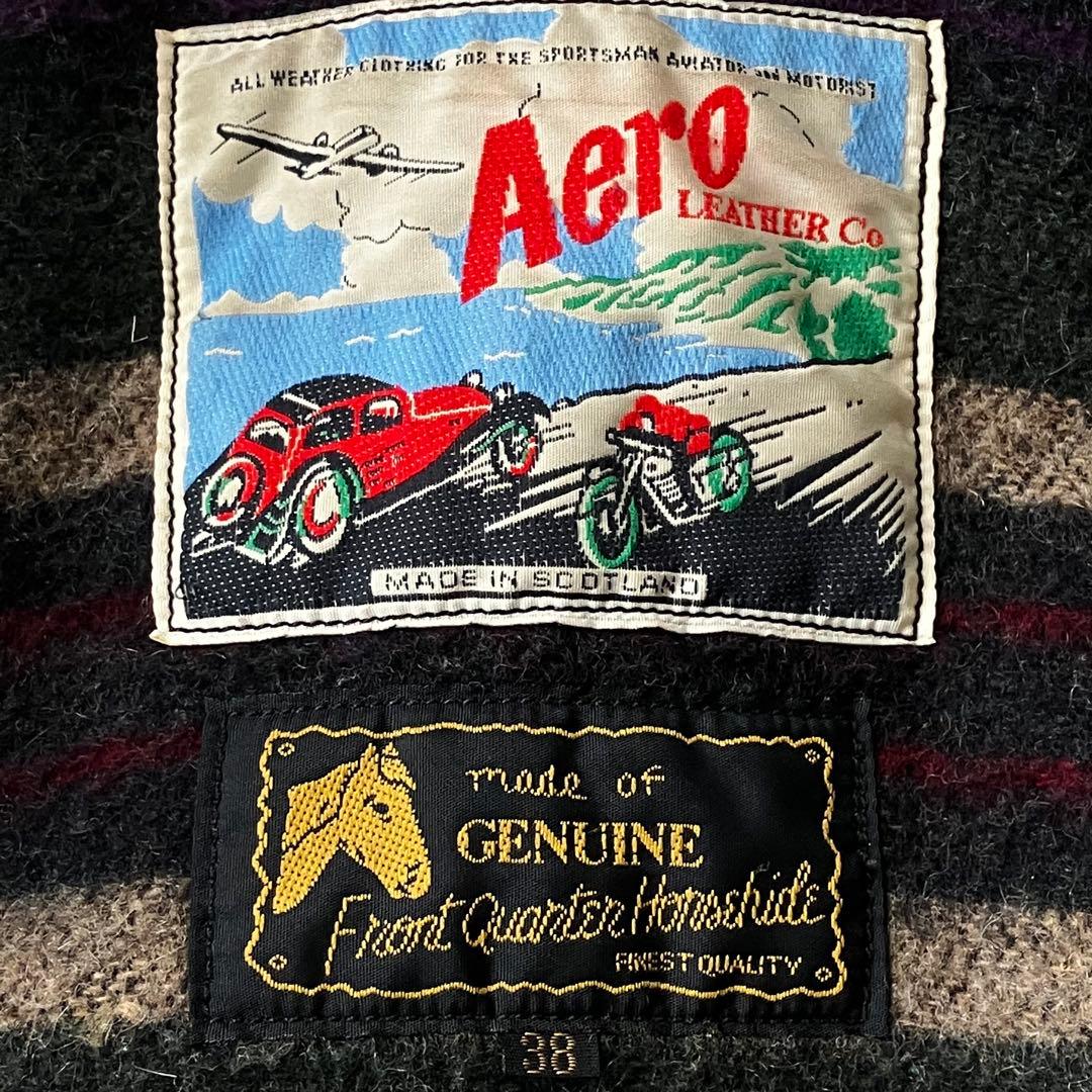 エアロレザー 革ジャン 本革 茶芯 ホースハイド ステアハイド