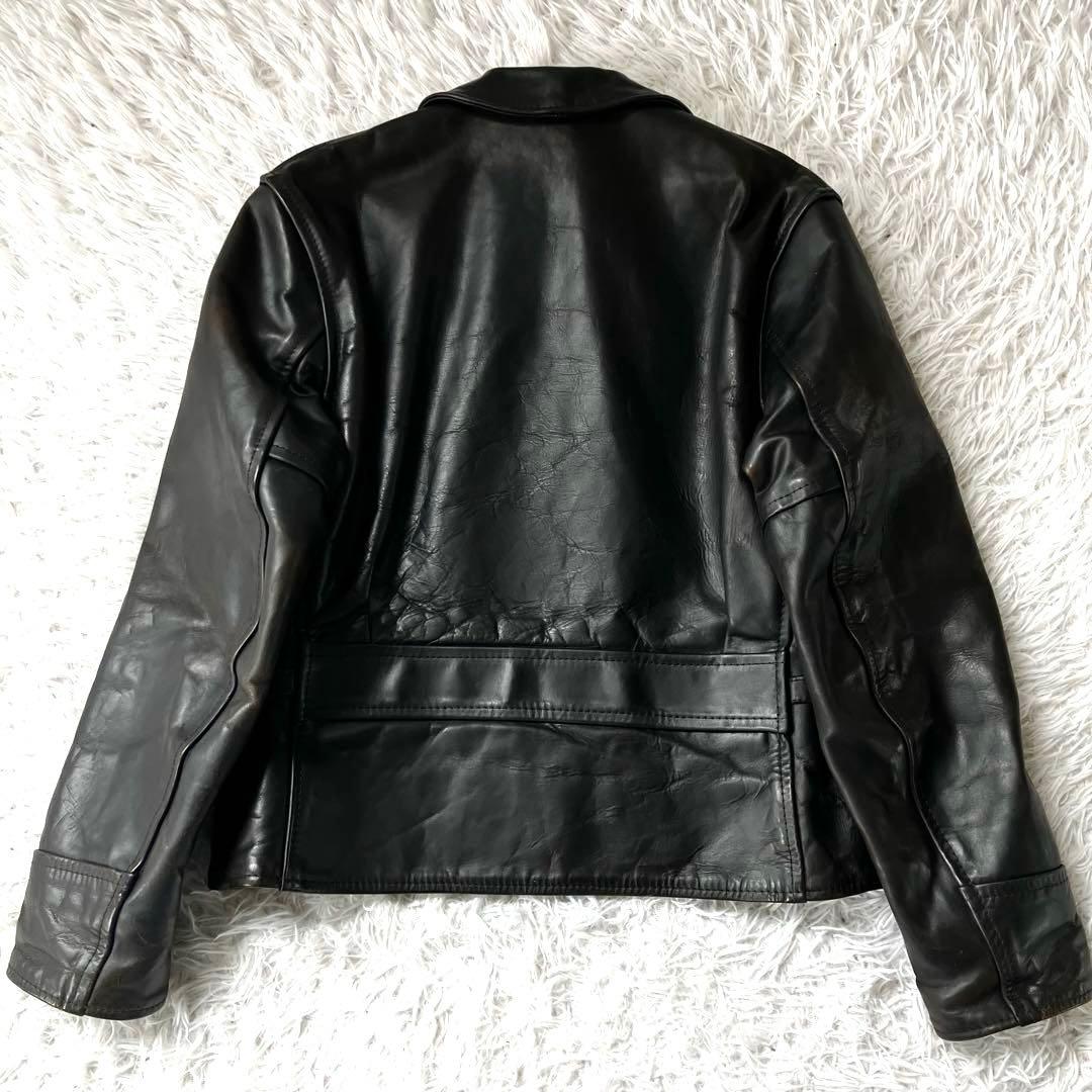 エアロレザー 革ジャン 本革 茶芯 ホースハイド ステアハイド