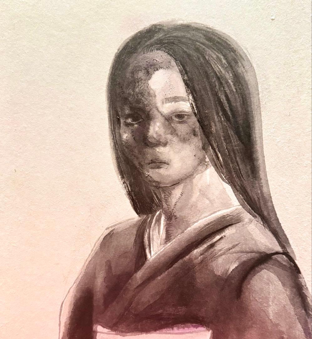 自作 日本画 水墨画 女性の肖像 自作 日本画 水墨画 女性の肖像 自作 日本画 水墨画 女性の肖像 - メルカリ