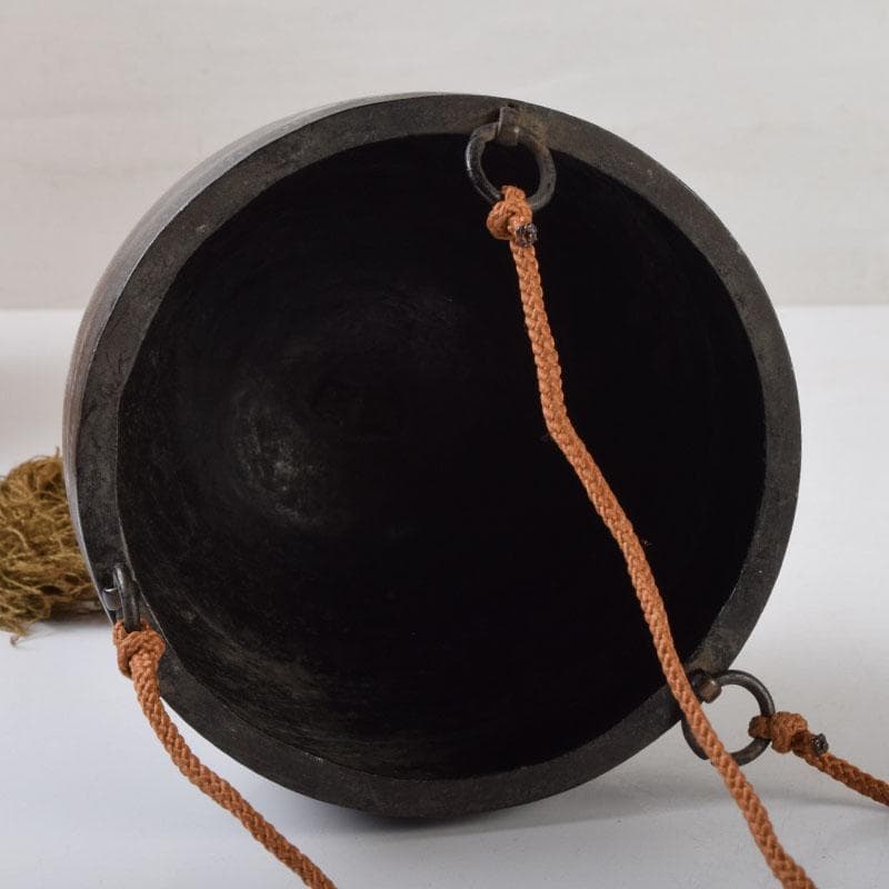 中国 古銅宣徳銅 漢詩山水楼閣文 壁飾 時代箱付 C 9086