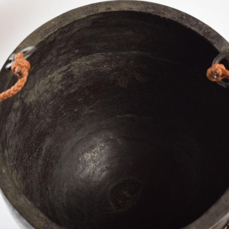 中国 古銅宣徳銅 漢詩山水楼閣文 壁飾 時代箱付 C 9086