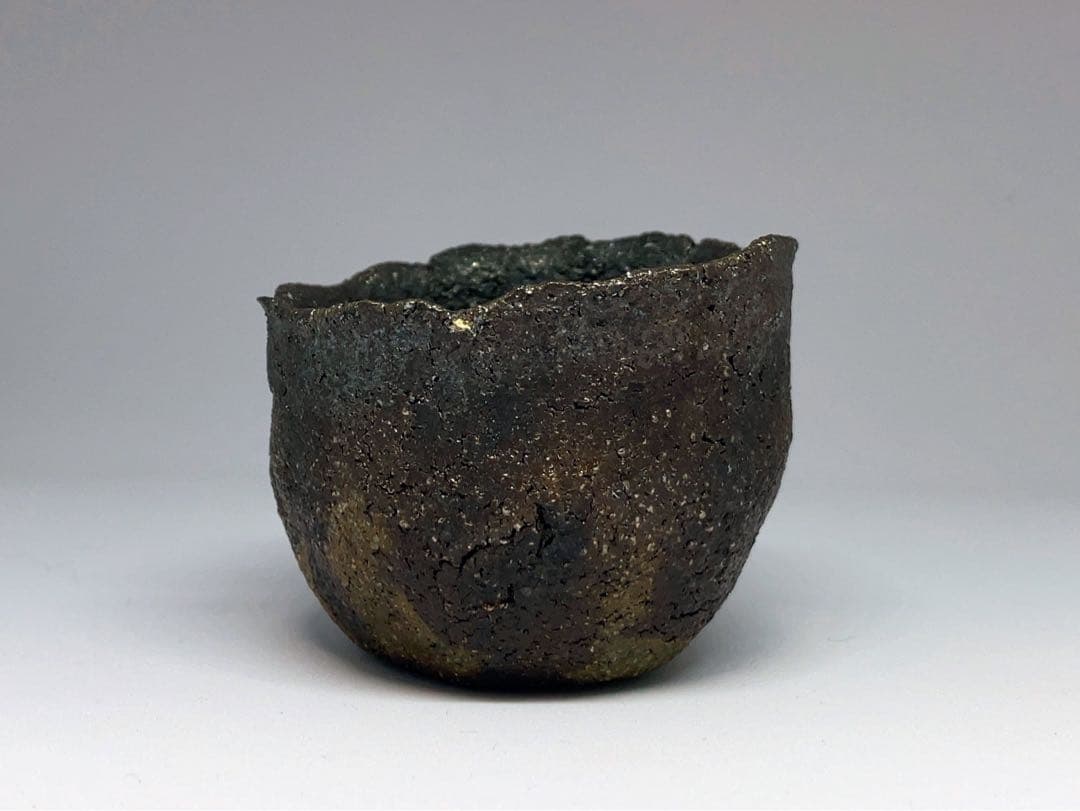 新品 梶原靖元 砂器盃 唐津焼 ぐい呑 酒器 手びねり 古唐津 個展出品作