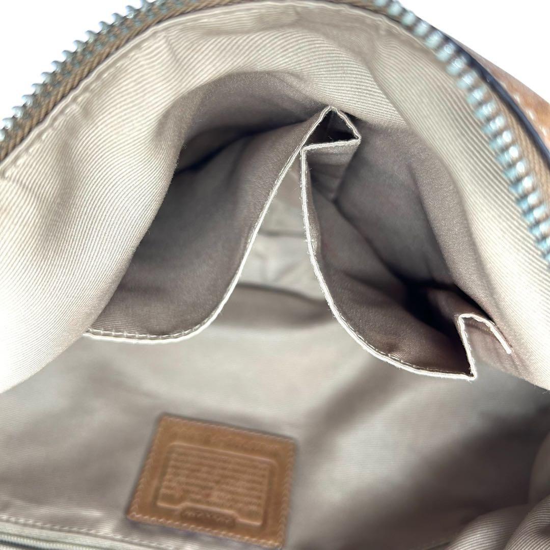 良品 759 コーチ ホーボー ワンショルダーバッグ レザー ブラウン