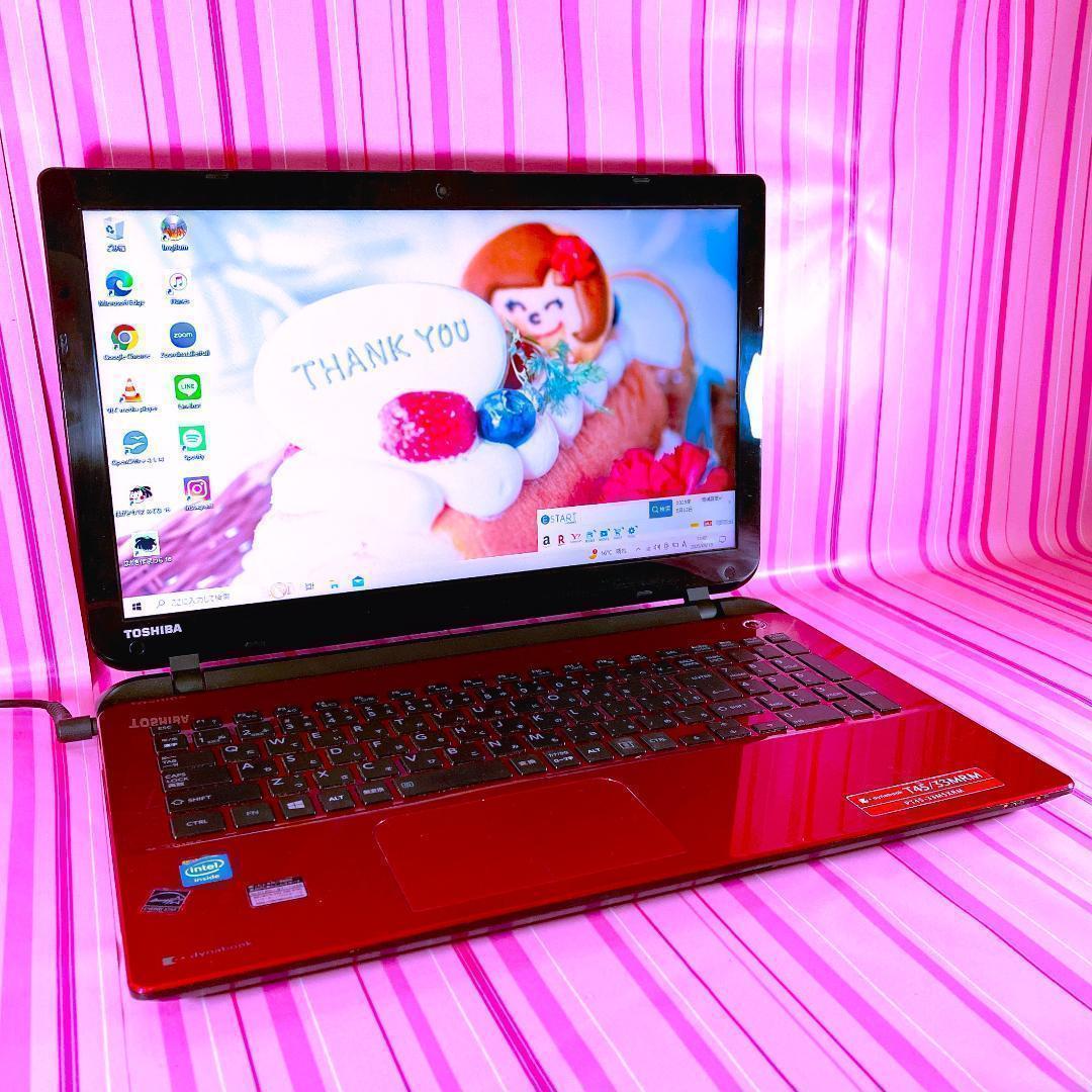 18✨破格早い者勝ち✨SSD・dynabookカメラ付すぐ使える赤東芝ノート