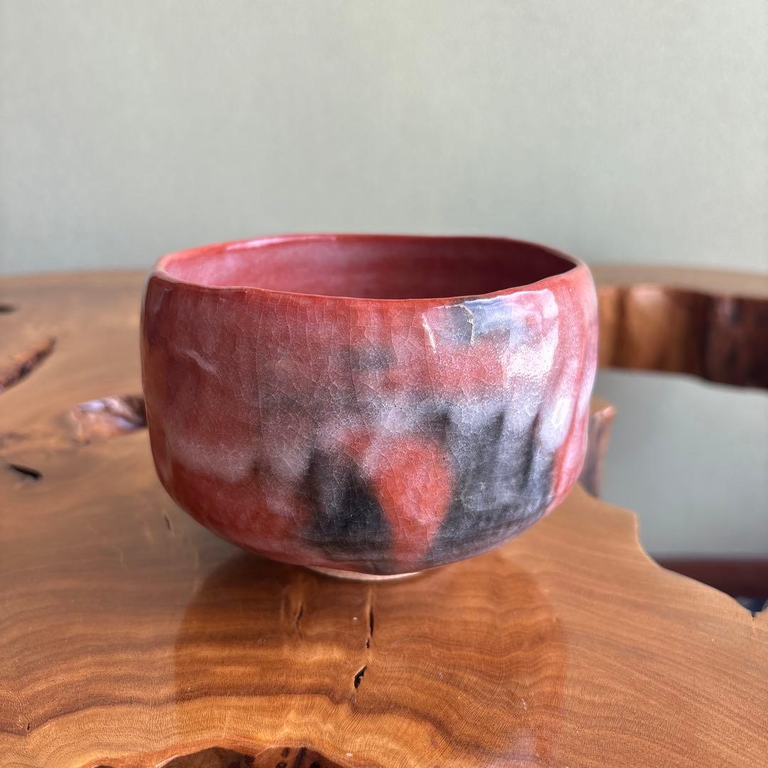 楽焼 京焼 昭楽 清水焼 光悦乙御前写赤茶碗 抹茶碗 茶道具 共