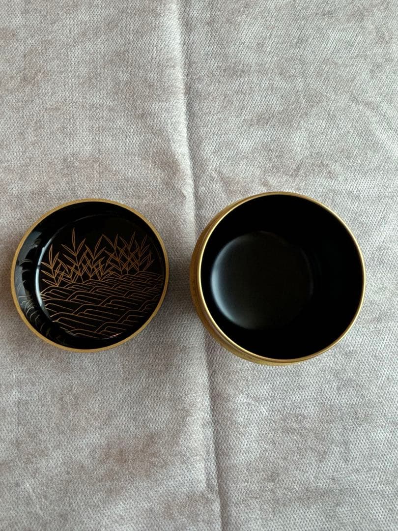 茶道具 茶入 蒔絵師 大端 稔 鶴 輪島塗 棗 灰匙 風