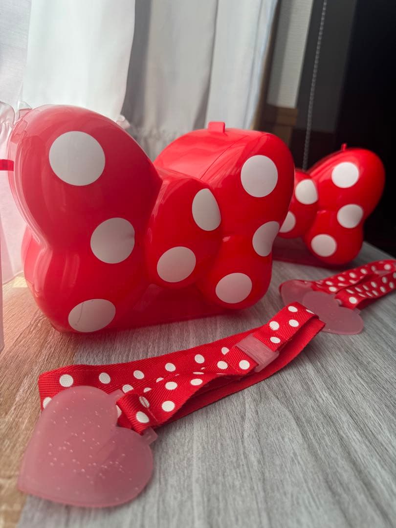 美品】ディズニー ミニーリボン型 ポップコーン入れ2個セット 東京