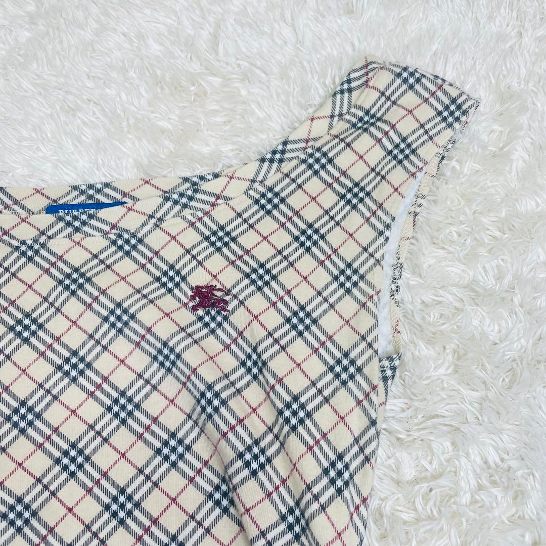 バーバリーブルーレーベル ノースリーブタンクトップ ノバチェック サイドリボン