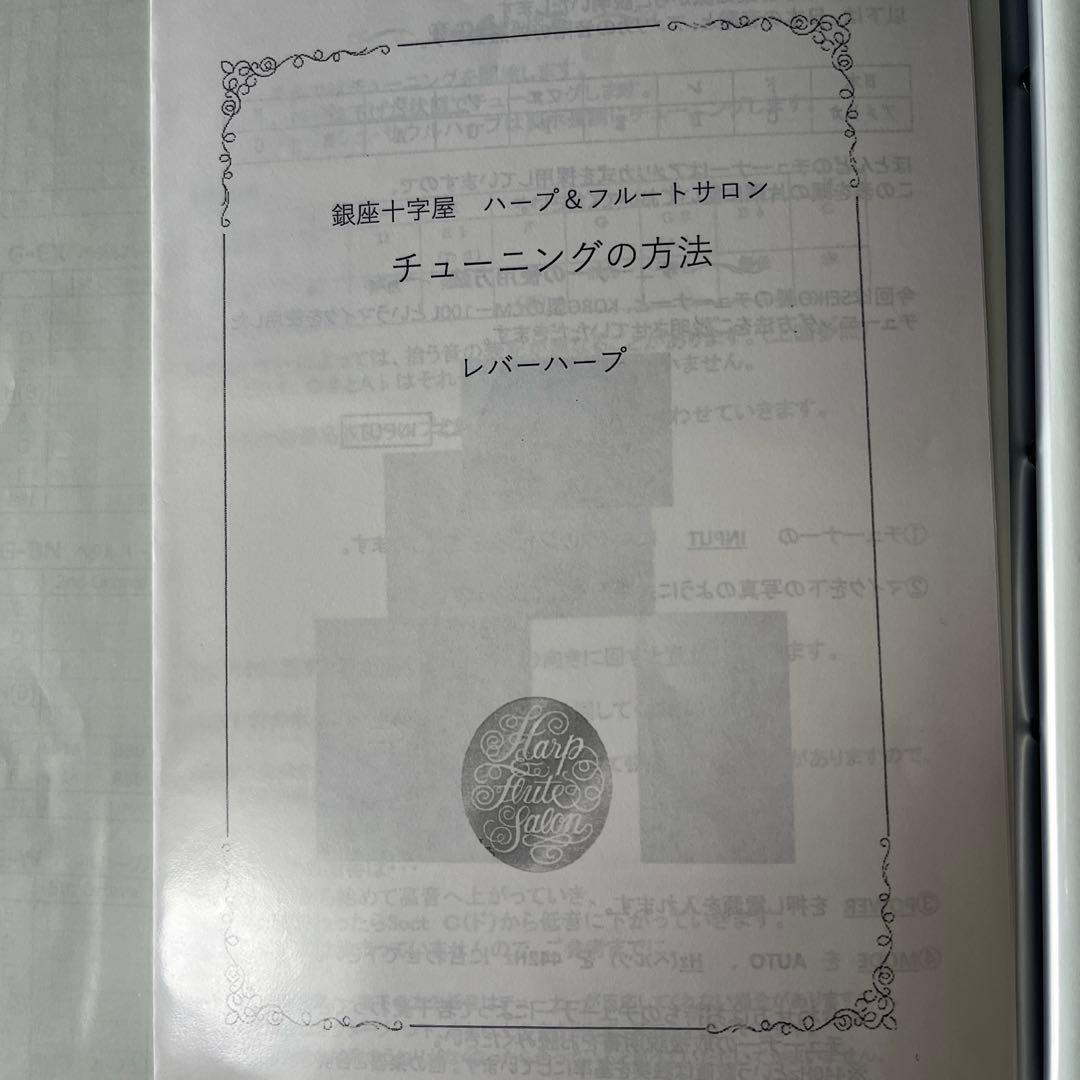 青山ハープ　サウルハープ　25S ホワイト　専用ケース付き　25弦　楽譜台も