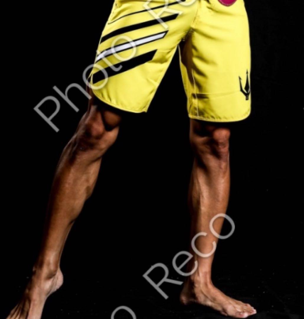 FIED フィジーク用サーフパンツ イエロー ストライプ メンズ