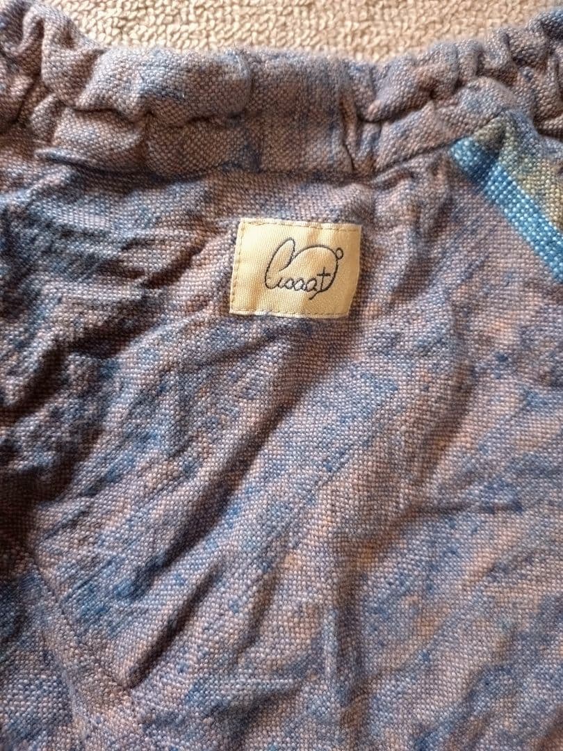 うさとの服 usato ムササビ サルエルパンツ グレー・青・黄ストライプ