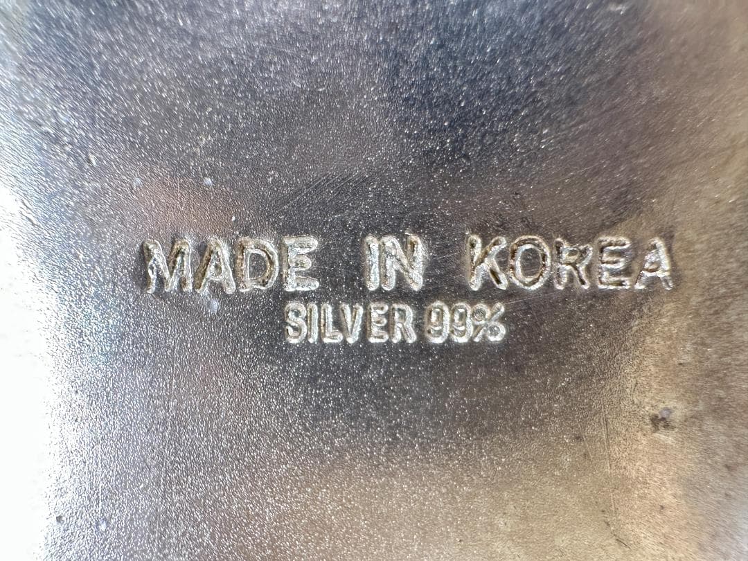 韓国美術　純銀製　刻印有　調味料入　七宝　茶器　茶道具　重さ317g