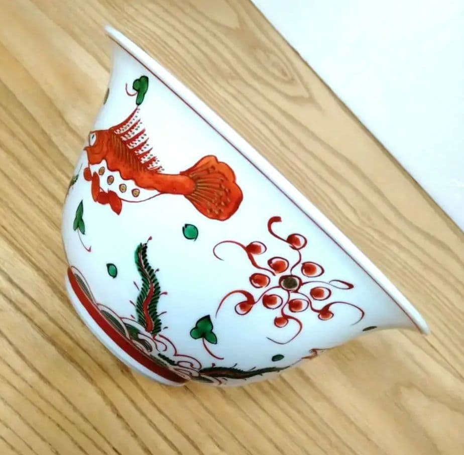 須田菁華 色絵染付魚紋網鉢 須田菁華 色絵染付魚紋