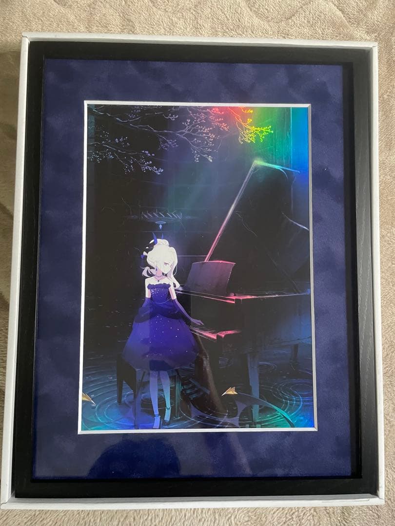 ブルアカ空崎ヒナ額装イラスト「陽ひらく彼女たちの小夜曲」(オーロラ加工)