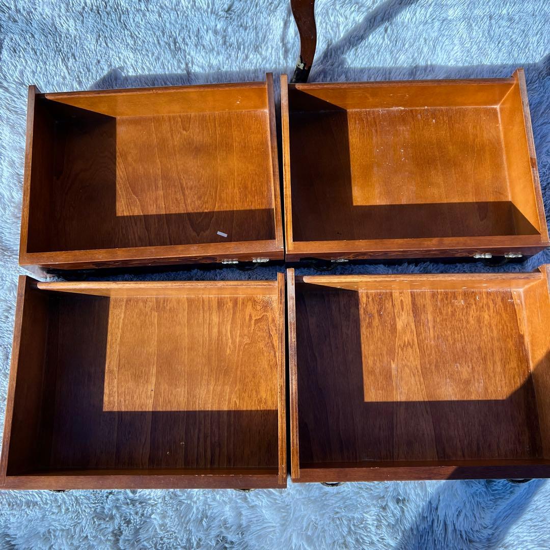 美しい象嵌模様 象嵌 猫脚 アンティーク 4段チェスト 0216-88