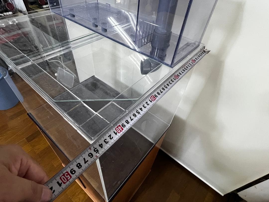 アクリル水槽 上部濾過槽 キャビネット付き 引き取り限定