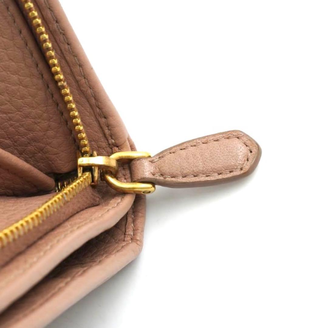 ✨新品未使用・箱保証書付✨　PRADA ミニ財布　シボ革　L字ファスナー ダイノ