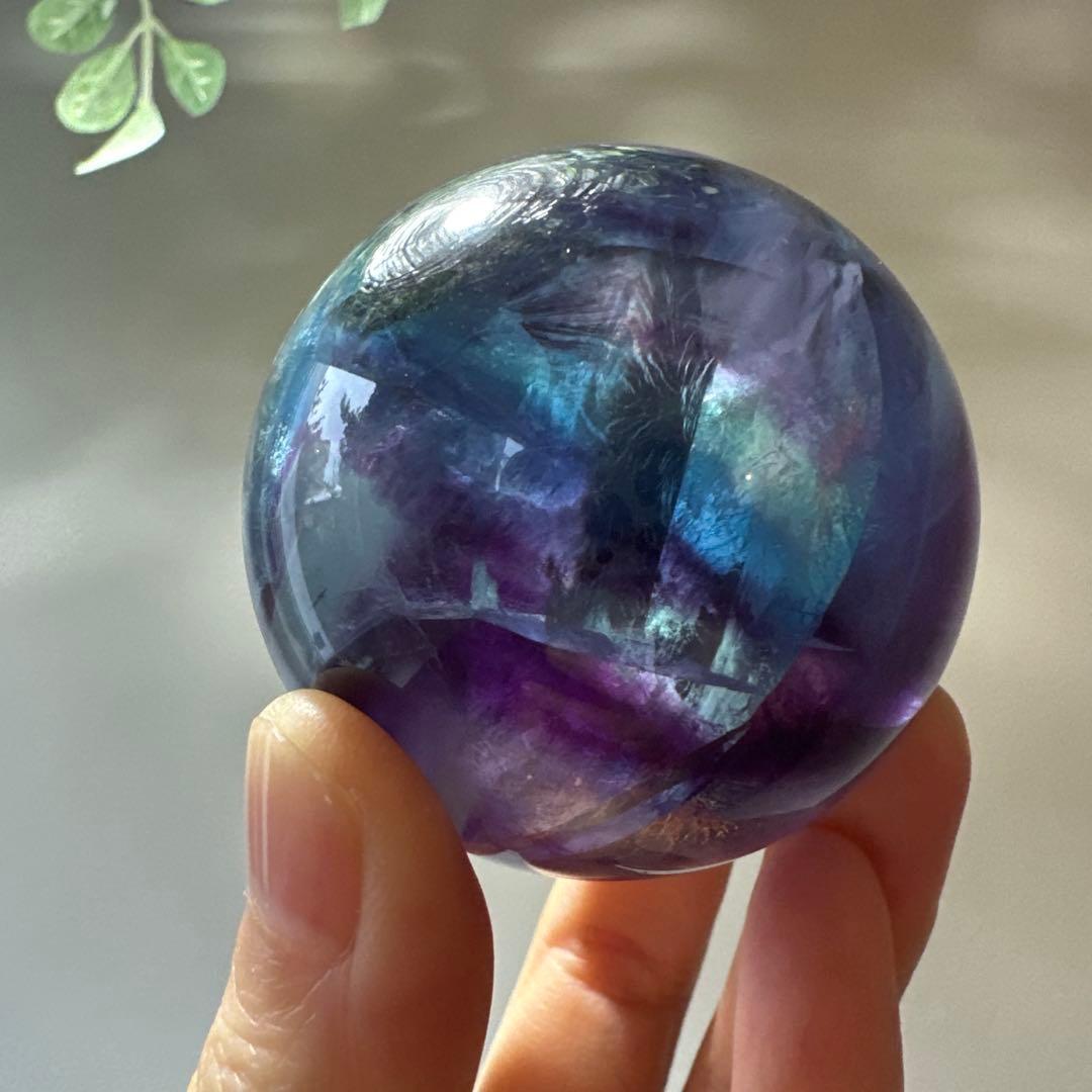 ブルーフローライト スフィア 5.1㎝ 224.2g フローライト 透明感 青