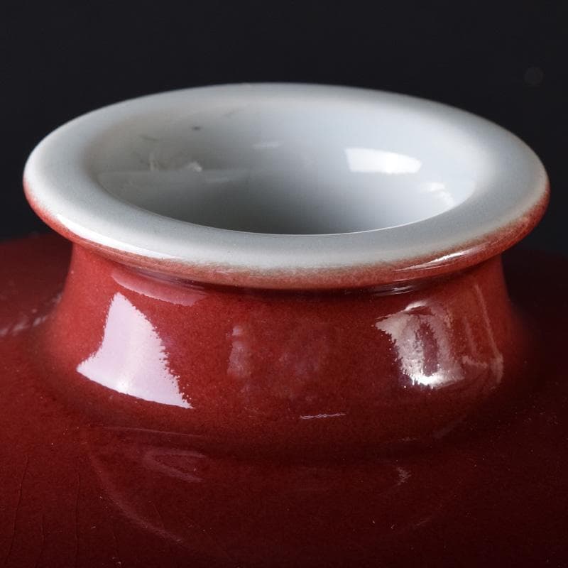 中国 缸豆紅釉 龍文瓶 梅瓶 M 7313A 陶瓷器| 中国国家