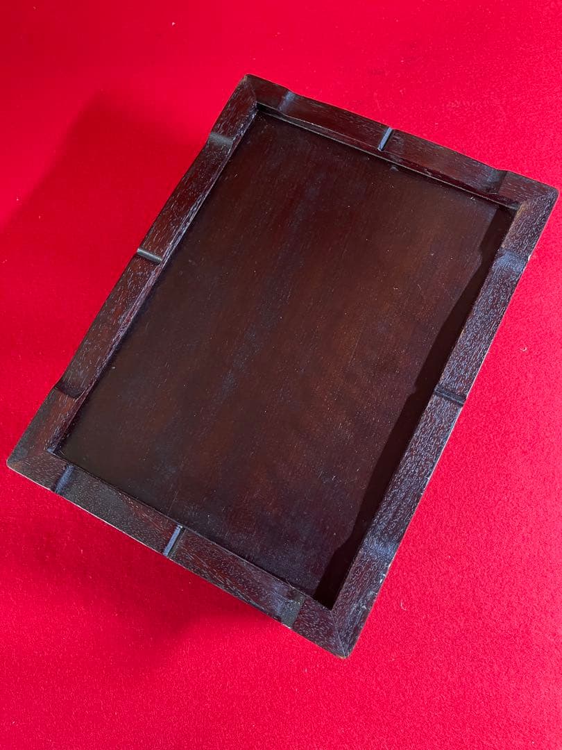 【墨研】古玩 硯箱⑤◆紫檀長方硯箱◆時代物◆文房四宝 文人趣味 文箱 唐木